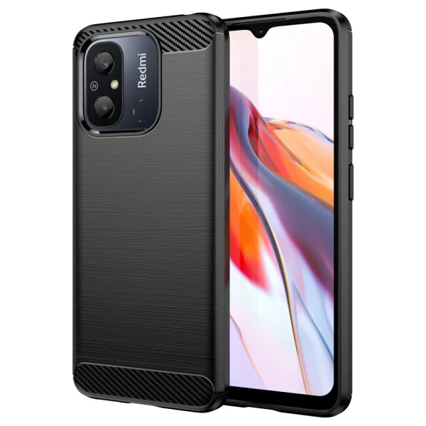 Силиконов кейс MBX Carbon, За Xiaomi Redmi 12C, Черен