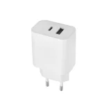 Миниатюра: Зарядно устройство адаптер 20W USB-A и USB-C, Maxlife MXTC-06 PD QC, 220V, Бял