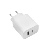 Миниатюра: Зарядно устройство адаптер 20W USB-A и USB-C, Maxlife MXTC-06 PD QC, 220V, Бял