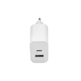 Миниатюра: Зарядно устройство адаптер 20W USB-A и USB-C, Maxlife MXTC-06 PD QC, 220V, Бял