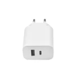 Миниатюра: Зарядно устройство адаптер 20W USB-A и USB-C, Maxlife MXTC-06 PD QC, 220V, Бял