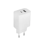Миниатюра: Зарядно устройство адаптер 20W USB-A и USB-C, Maxlife MXTC-06 PD QC, 220V, Бял