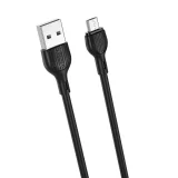 Миниатюра: Кабел USB - Micro USB, XO NB200 2.1A 1м в кутия, Черен