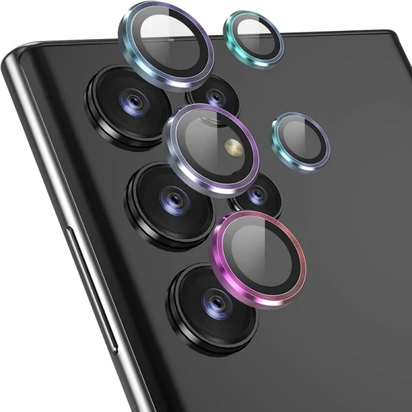 Протектор задна камера метални рингове MBX за Samsung Galaxy S22 Ultra 5G (S908B), Многоцветен