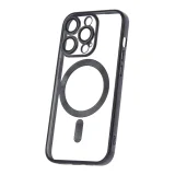 Миниатюра: Силиконов кейс bSmart Chrome Magsafe с протектори за камерите, За iPhone 14 Pro (6.1), Черен