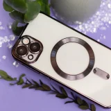 Миниатюра: Силиконов кейс bSmart Chrome Magsafe с протектори за камерите, За iPhone 14 Pro (6.1), Черен