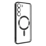 Миниатюра: Силиконов кейс bSmart Chrome Magsafe с протектори за камерите, За Samsung Galaxy A57, Черен