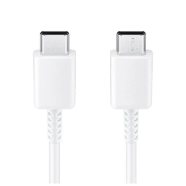 Оригинален кабел Samsung USB-C - USB-C, EP-DA705BBE, 1м, 3A, в плик, Бял