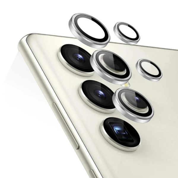 Протектор задна камера метални рингове MBX за Samsung Galaxy S23 Ultra (S918B), Сребрист