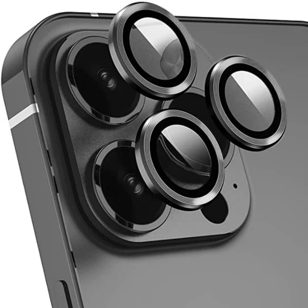 Протектор задна камера метални рингове MBX за iPhone 13 Pro, 13 Pro Max, Черен