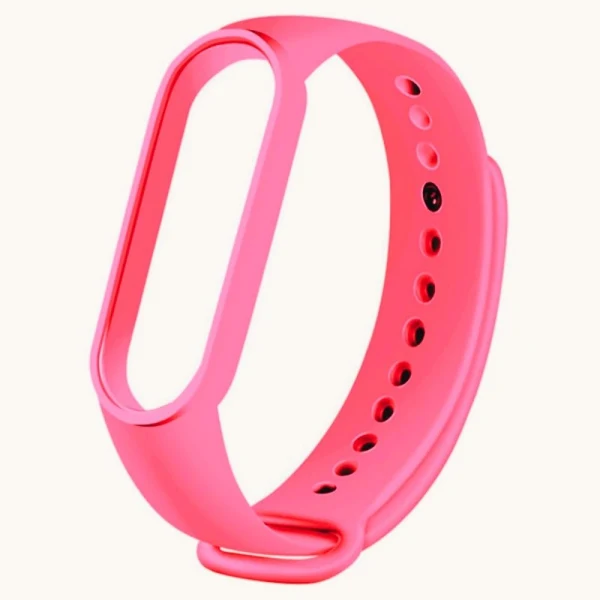 Силиконова каишка bSmart за смарт гривна Xiaomi Mi Band 3/4, Неоново розова