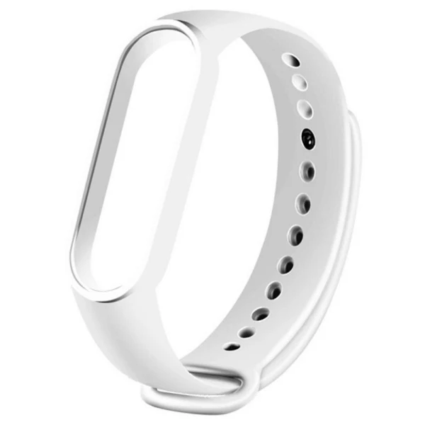 Силиконова каишка bSmart за смарт гривна Xiaomi Mi Band 3/4, Бяла
