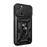 Миниатюра: Силиконов твърд кейс bSmart Defender Slide, За iPhone 14 Pro Max (6.7), Черен