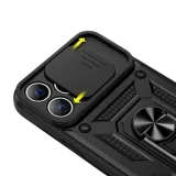Миниатюра: Силиконов твърд кейс bSmart Defender Slide, За iPhone 14 Pro Max (6.7), Черен