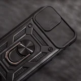 Миниатюра: Силиконов твърд кейс bSmart Defender Slide, За iPhone 14 Pro Max (6.7), Черен