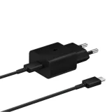 Миниатюра: Оригинално зарядно устройство комплект Samsung EP-T1510XBEGEU с кабел 15W USB-C, 220V Super Fast Charging в кутия, Черно