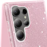 Миниатюра: Силиконов кейс bSmart Glitter 3в1 за Samsung Galaxy S26 Ultra розов
