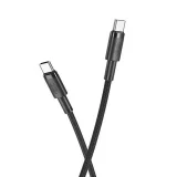 Миниатюра: Кабел USB-C - USB-C, XO NB-Q199 1,5м плетен в кутия 100W, Черен