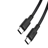 Миниатюра: Кабел USB-C - USB-C, XO NB-Q199 1,5м плетен в кутия 100W, Черен