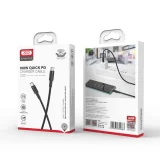 Миниатюра: Кабел USB-C - USB-C, XO NB-Q199 1,5м плетен в кутия 100W, Черен