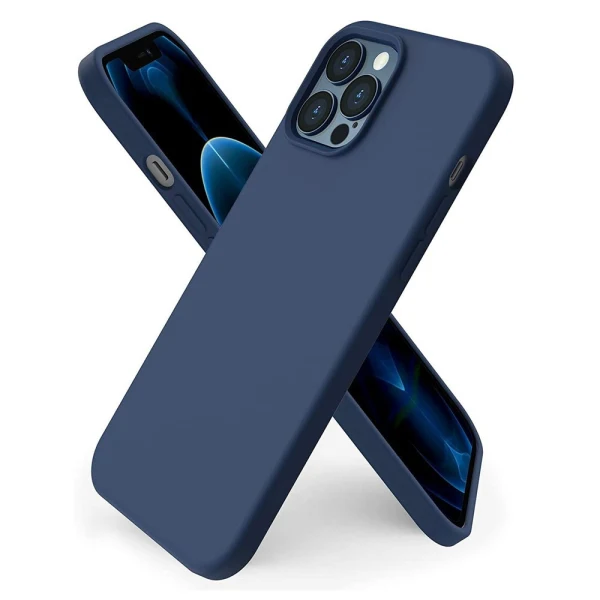 Силиконов кейс bSmart Silicone Soft Cover, За iPhone 14 (6.1), Тъмносин