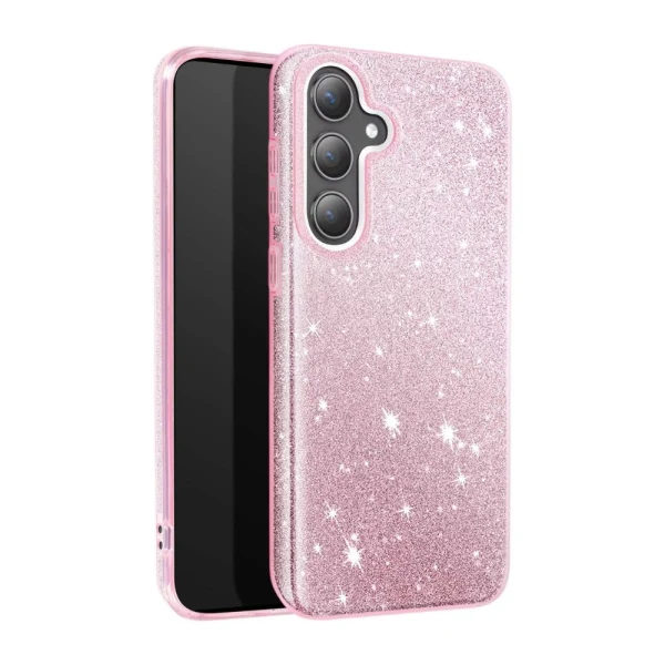 Силиконов кейс bSmart Glitter 3в1 за Samsung Galaxy S26 розов