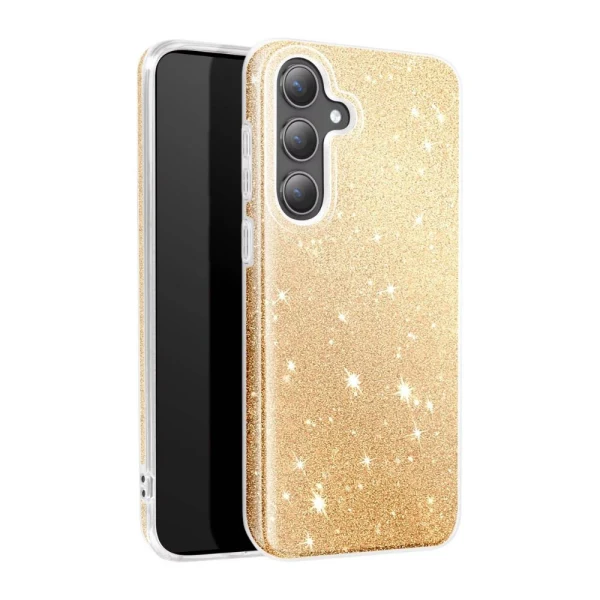 Силиконов кейс bSmart Glitter 3в1 за Samsung Galaxy S26 златист