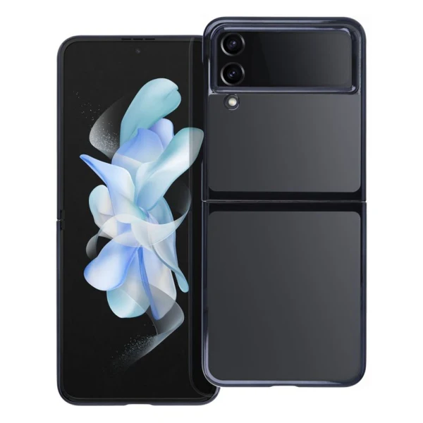 Пластмасов прозрачен кейс MBX с кант, За Samsung Galaxy Z Flip4 5G, Черен