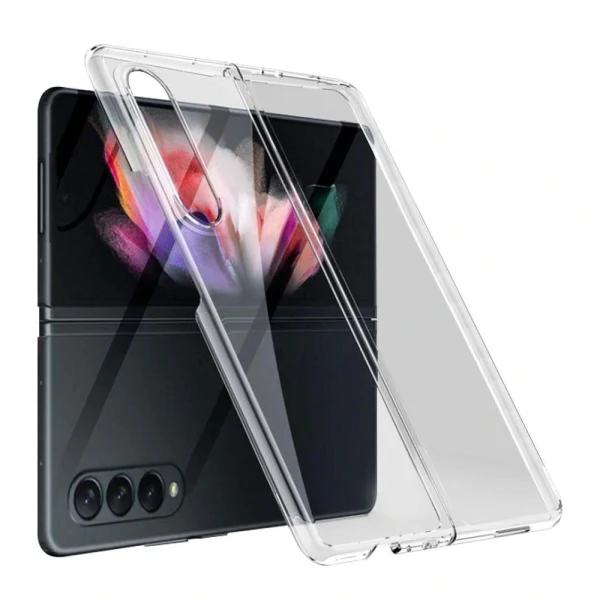 Пластмасов кейс MBX със силиконова рамка, За Samsung Galaxy Z Fold4 5G, Прозрачен