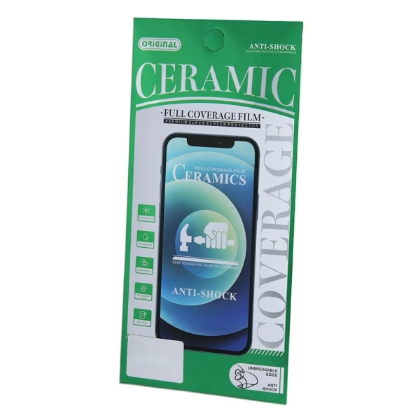 Стъклен протектор Ceramic 5D Full с цяло лепило, За Samsung Galaxy S21 FE 5G (G990B), Черен