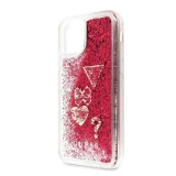 Миниатюра: Оригинален кейс Guess Glitter Hearts, За iPhone 11 Pro (5.8), Червен