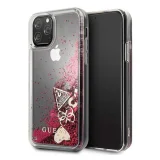 Миниатюра: Оригинален кейс Guess Glitter Hearts, За iPhone 11 Pro (5.8), Червен