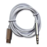 Миниатюра: Кабел AUX HQ с 2 pins, Мъжко 3.5мм към USB-C в кутия, Бял