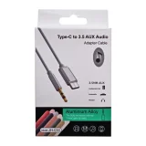 Миниатюра: Кабел AUX HQ с 2 pins, Мъжко 3.5мм към USB-C в кутия, Бял