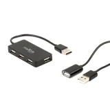 Миниатюра: Адаптер USB 2.0 Hub Maxlife Home Office със 4 USB, с кабел 1.5м, Черен