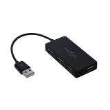 Миниатюра: Адаптер USB 2.0 Hub Maxlife Home Office със 4 USB, с кабел 1.5м, Черен
