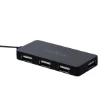 Миниатюра: Адаптер USB 2.0 Hub Maxlife Home Office със 4 USB, с кабел 1.5м, Черен