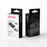 Миниатюра: Адаптер USB 2.0 Hub Maxlife Home Office със 4 USB, с кабел 1.5м, Черен