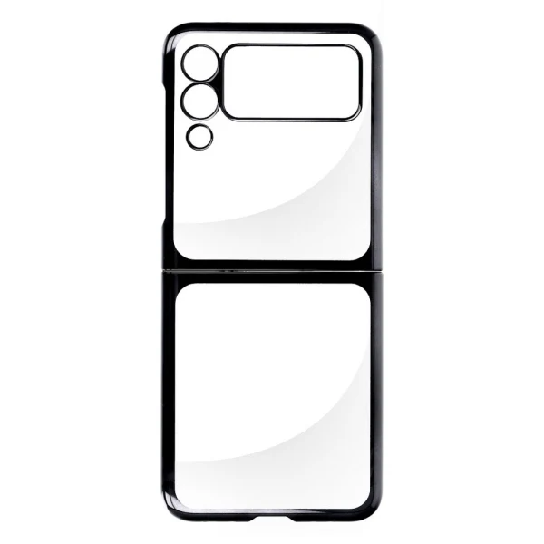 Пластмасов прозрачен кейс MBX с кант, За Samsung Galaxy Z Flip3 5G, Черен