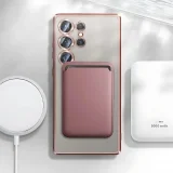Миниатюра: Силиконов кейс bSmart Chrome Magsafe с протектори за камерите, За Samsung Galaxy S26 Ultra, Розово-златен