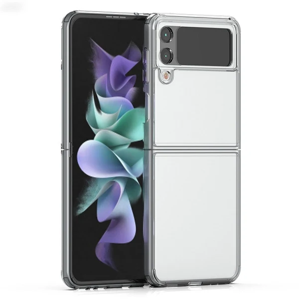 Пластмасов кейс MBX със силиконова рамка, За Samsung Galaxy Z Flip3 5G, Прозрачен