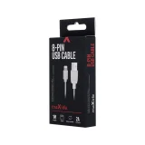 Миниатюра: Кабел USB - Lightning, Maxlife 1м в кутия 2A, за iPhone, Бял