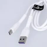 Миниатюра: Кабел USB - Lightning, Maxlife MXUC-04 1м в кутия 3A с подсилени конектори за iPhone, Бял