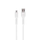 Миниатюра: Кабел USB-A - USB-C, Maxlife MXUC-04 1м 3A с подсилени конектори, Бял