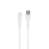Миниатюра: Кабел USB - Micro USB, Maxlife MXUC-04 1м в кутия 3A с подсилени конектори, Бял