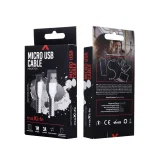 Миниатюра: Кабел USB - Micro USB, Maxlife MXUC-04 1м в кутия 3A с подсилени конектори, Бял