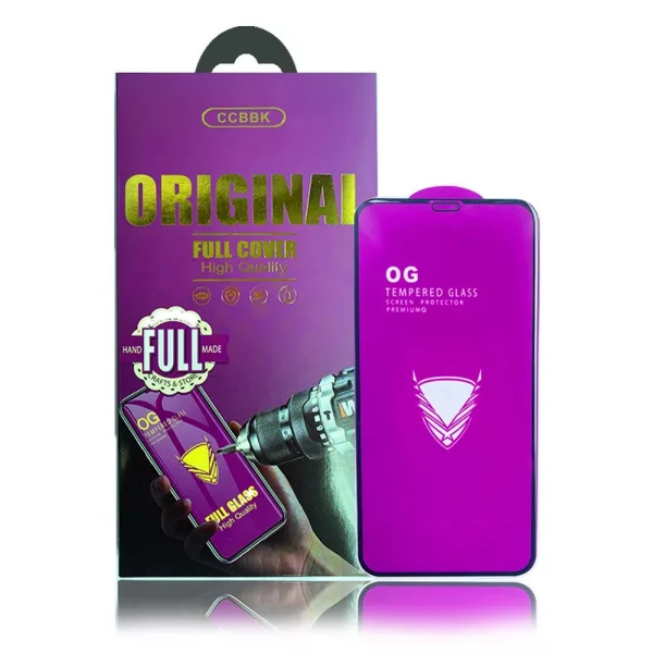 Стъклен протектор OG Premium с цяло лепило, За iPhone 12 Pro Max (6.7), Черен