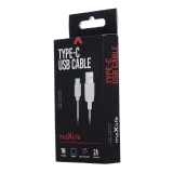 Миниатюра: Кабел USB-A - USB-C, Maxlife 1м в кутия 2A, Бял