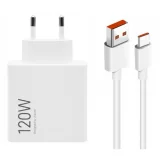 Миниатюра: Оригинално зарядно устройство комплект Xiaomi, 120W, 6A, 1 x USB-A с USB-C кабел, BHR9462EU, Бял