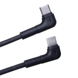 Миниатюра: Кабел USB-C - USB-C ъглов, Maxlife MXUC-09 1м 60W, Черен
